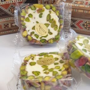 witte nougat pistachio rond
